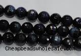 CTE931 15.5 inches 6mm faceted round dyed blue tiger eye beads