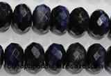 CTE943 15.5 inches 10*14mm faceted rondelle dyed blue tiger eye beads