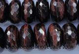 CTE95 15.5 inches 10*20mm faceted rondelle red tiger eye beads