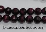 CTE971 15.5 inches 6mm faceted round dyed red tiger eye beads