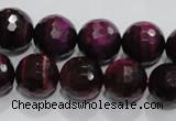 CTE974 15.5 inches 12mm faceted round dyed red tiger eye beads