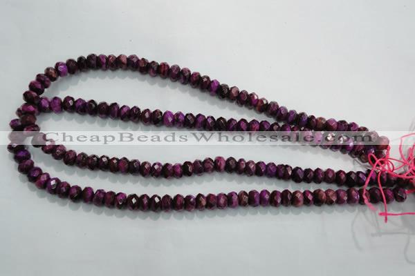 CTE980 15.5 inches 5*8mm faceted rondelle dyed red tiger eye beads