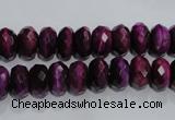 CTE981 15.5 inches 6*10mm faceted rondelle dyed red tiger eye beads