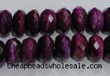 CTE982 15.5 inches 8*12mm faceted rondelle dyed red tiger eye beads