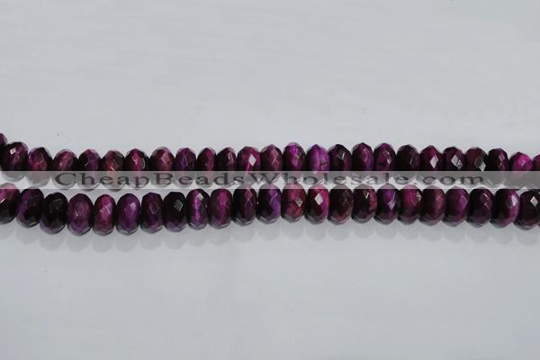 CTE983 15.5 inches 10*14mm faceted rondelle dyed red tiger eye beads