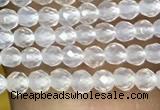 CTG1000 15.5 inches 2mm faceted round tiny white agate beads