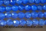 CTG1006 15.5 inches 2mm faceted round tiny blue agate beads