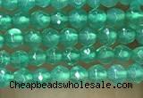 CTG1007 15.5 inches 2mm faceted round tiny green agate beads