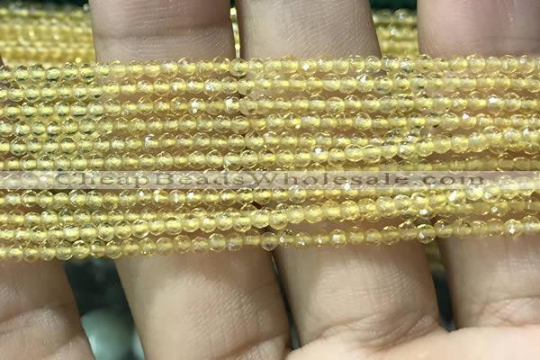 CTG1021 15.5 inches 2mm faceted round tiny citrine beads