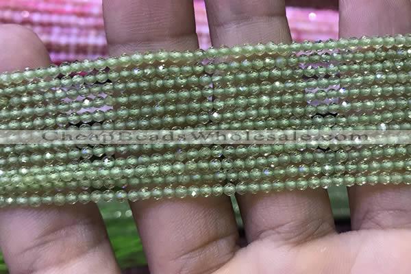 CTG1046 15.5 inches 2mm faceted round tiny peridot gemstone beads