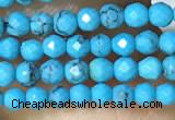 CTG1054 15.5 inches 2mm faceted round tiny turquoise beads