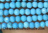 CTG1055 15.5 inches 2mm faceted round tiny turquoise beads