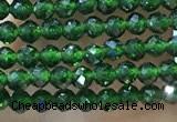 CTG1068 15.5 inches 2mm faceted round tiny green goldstone beads