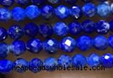 CTG1075 15.5 inches 2mm faceted round tiny lapis lazuli beads