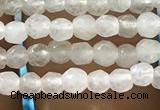 CTG1110 15.5 inches 3mm faceted round tiny white agate beads