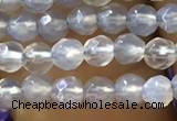 CTG1111 15.5 inches 3mm faceted round tiny grey agate beads