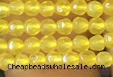 CTG1112 15.5 inches 3mm faceted round tiny yellow agate beads