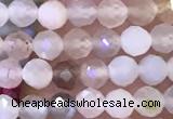 CTG1132 15.5 inches 3mm faceted round tiny rainbow moonstone beads