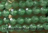 CTG1155 15.5 inches 3mm faceted round tiny green aventurine beads