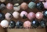 CTG1189 15.5 inches 3mm faceted round rhodonite gemstone beads