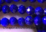 CTG1216 15.5 inches 4mm faceted round tiny lapis lazuli beads