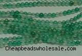 CTG122 15.5 inches 2mm round tiny green agate beads wholesale