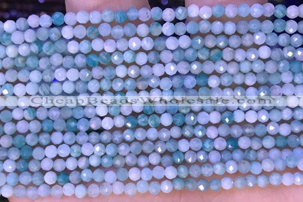 CTG1308 15.5 inches 3mm faceted round amazonite beads wholesale