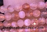 CTG1318 15.5 inches 3mm faceted round golden sunstone beads