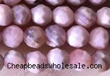 CTG1323 15.5 inches 4mm faceted round rhodochrosite beads wholesale