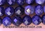 CTG1335 15.5 inches 4mm faceted round sapphire beads wholesale