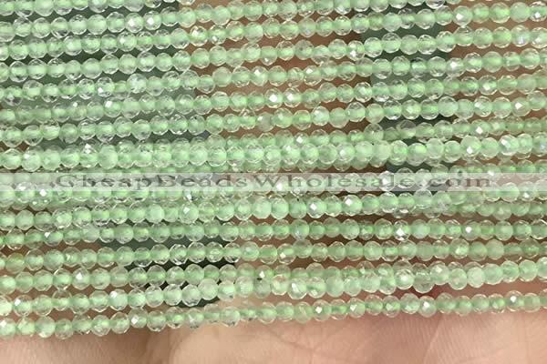 CTG1346 15.5 inches 2mm faceted round prehnite beads wholesale