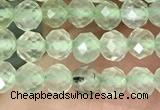 CTG1348 15.5 inches 4mm faceted round prehnite beads wholesale