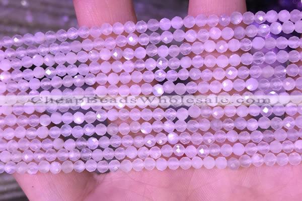 CTG1353 15.5 inches 4mm faceted round white moonstone beads