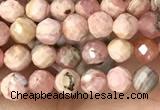 CTG1358 15.5 inches 4mm faceted round rhodochrosite beads