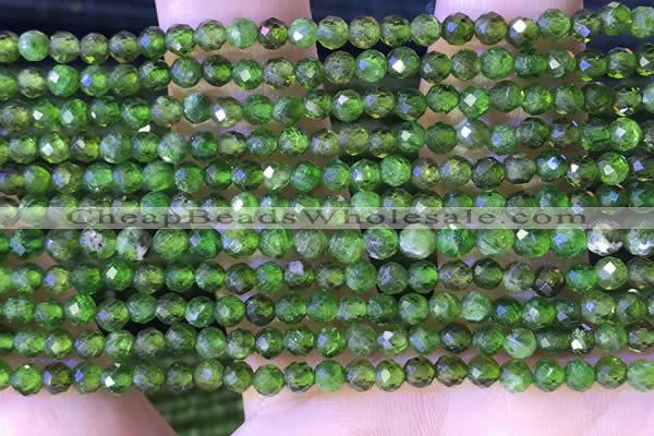 CTG1382 15.5 inches 3mm faceted round tiny diopside quartz beads