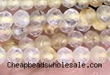 CTG1405 15.5 inches 2mm faceted round golden rutilated quartz beads