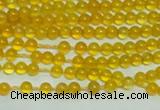 CTG141 15.5 inches 3mm round tiny yellow agate beads wholesale