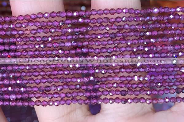 CTG1439 15.5 inches 2mm faceted round garnet beads wholesale