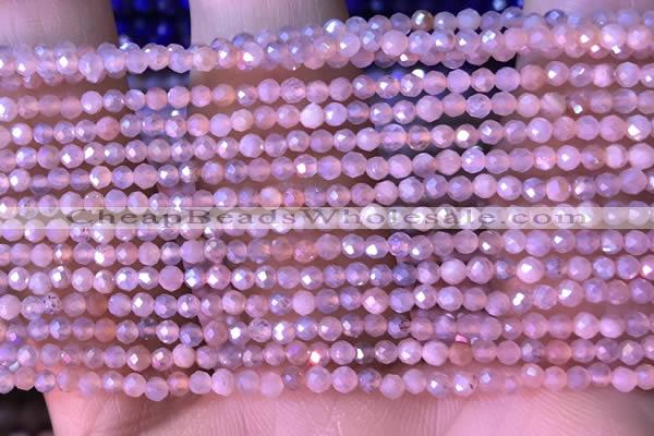 CTG1452 15.5 inches 2mm faceted round AB-color moonstone beads