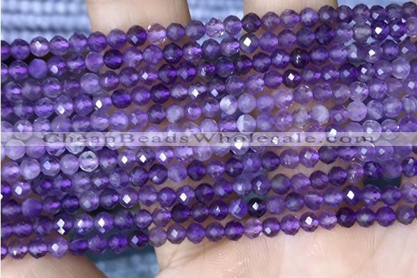 CTG1484 15.5 inches 3mm faceted round amethyst gemstone beads