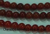 CTG15 15.5 inch 4mm round B grade tiny red agate beads wholesale