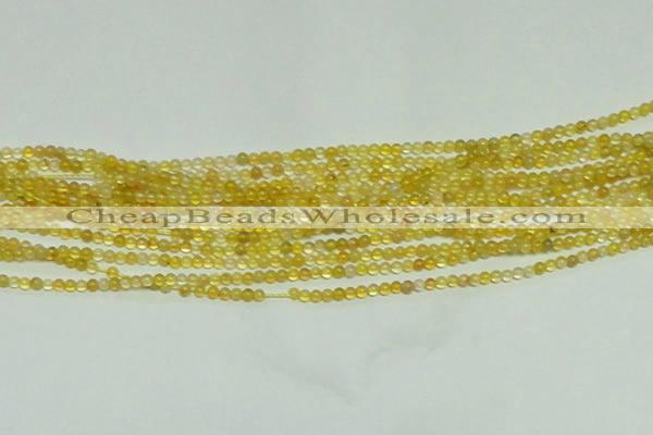 CTG151 15.5 inches 3mm round tiny yellow agate beads wholesale