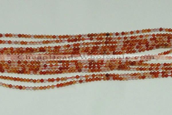 CTG153 15.5 inches 3mm round grade A tiny red agate beads wholesale