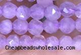 CTG1532 15.5 inches 4mm faceted round lavender amethyst beads