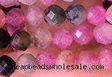 CTG1543 15.5 inches 4mm faceted round tourmaline beads wholesale