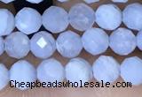 CTG1553 15.5 inches 4mm faceted round blue lace agate beads