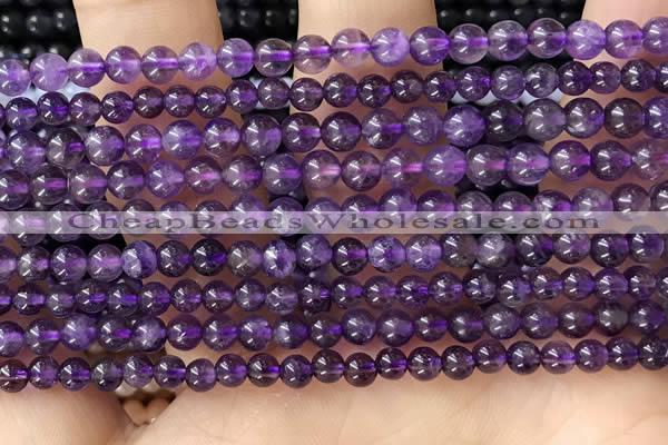 CTG1584 15.5 inches 4mm round amethyst gemstone beads wholesale