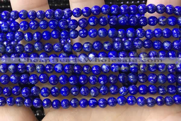 CTG1598 15.5 inches 4mm round lapis lazuli beads wholesale