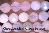 CTG1606 15.5 inches 4mm faceted round tiny morganite beads