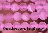 CTG1635 15.5 inches 3.5mm faceted round tiny rose quartz beads